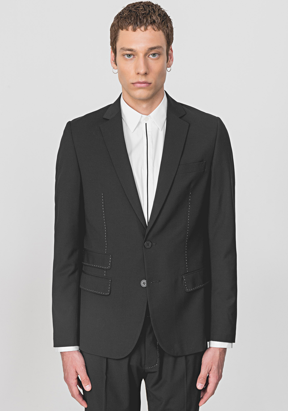 “BRANDY” SLIM-FIT LINED JACKET WITH SARTORIAL STITCHING - Antony Morato Online Shop