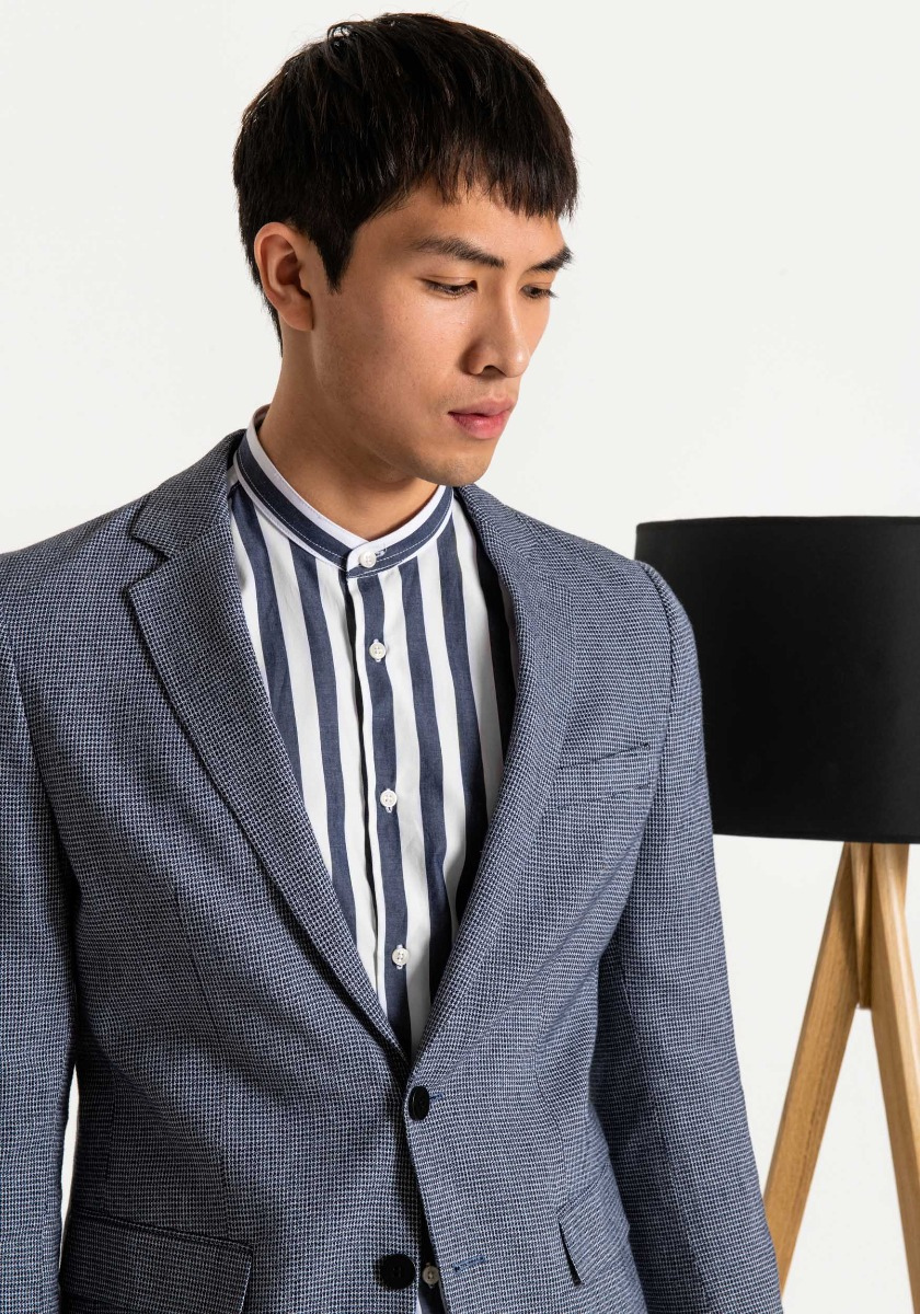 GIACCA SLIM FIT “ZELDA” STRETCH CON MICROMOTIVO MULTICOLOR - Antony Morato Online Shop