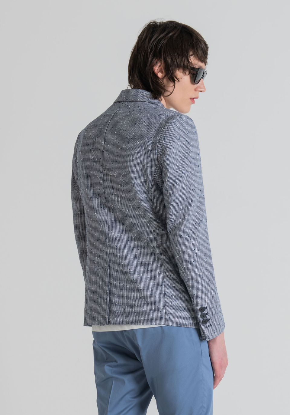 SLIM-FIT “KIRSTEN” JACKET A LINEN BLEND WITH NEPS | Antony Morato