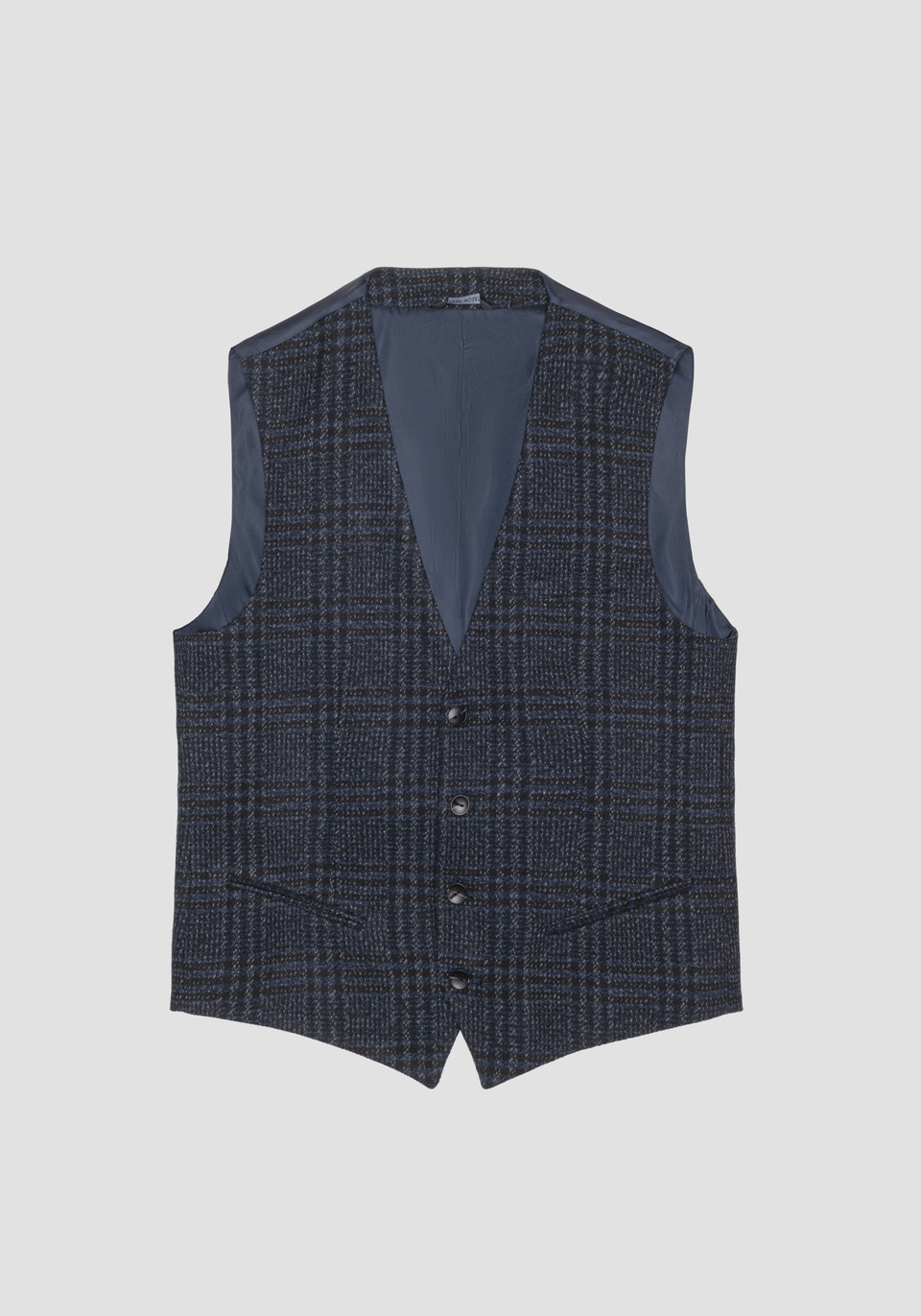 SLIM FIT WAISTCOAT IN SOFT WOOL BLEND FABRIC WITH PRINCE OF WALES PATTERN - Antony Morato Online Shop