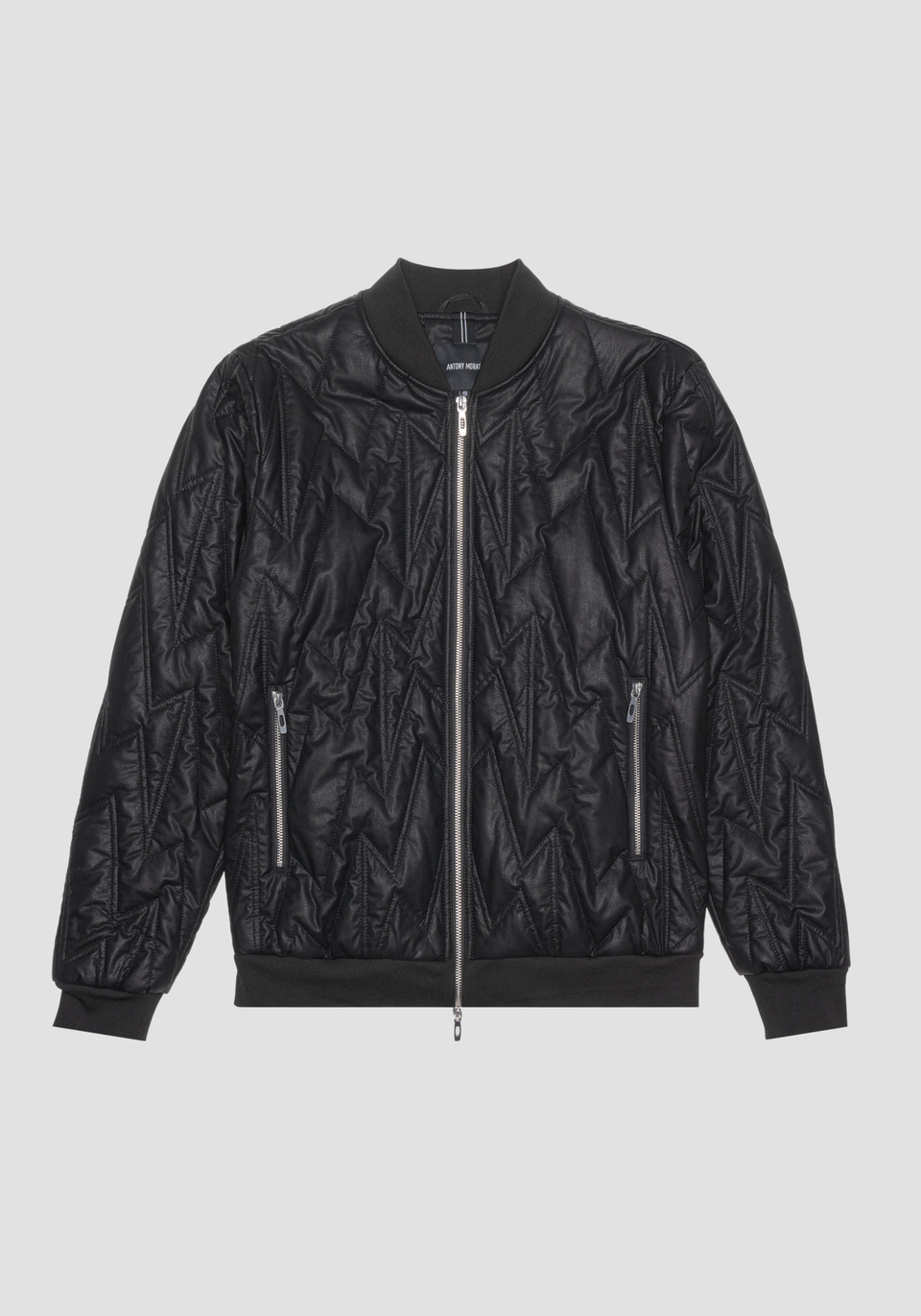 REGULAR-FIT JACKET IN LEATHER-EFFECT FABRIC WITH SUSTAINABLE PADDING - Antony Morato Online Shop