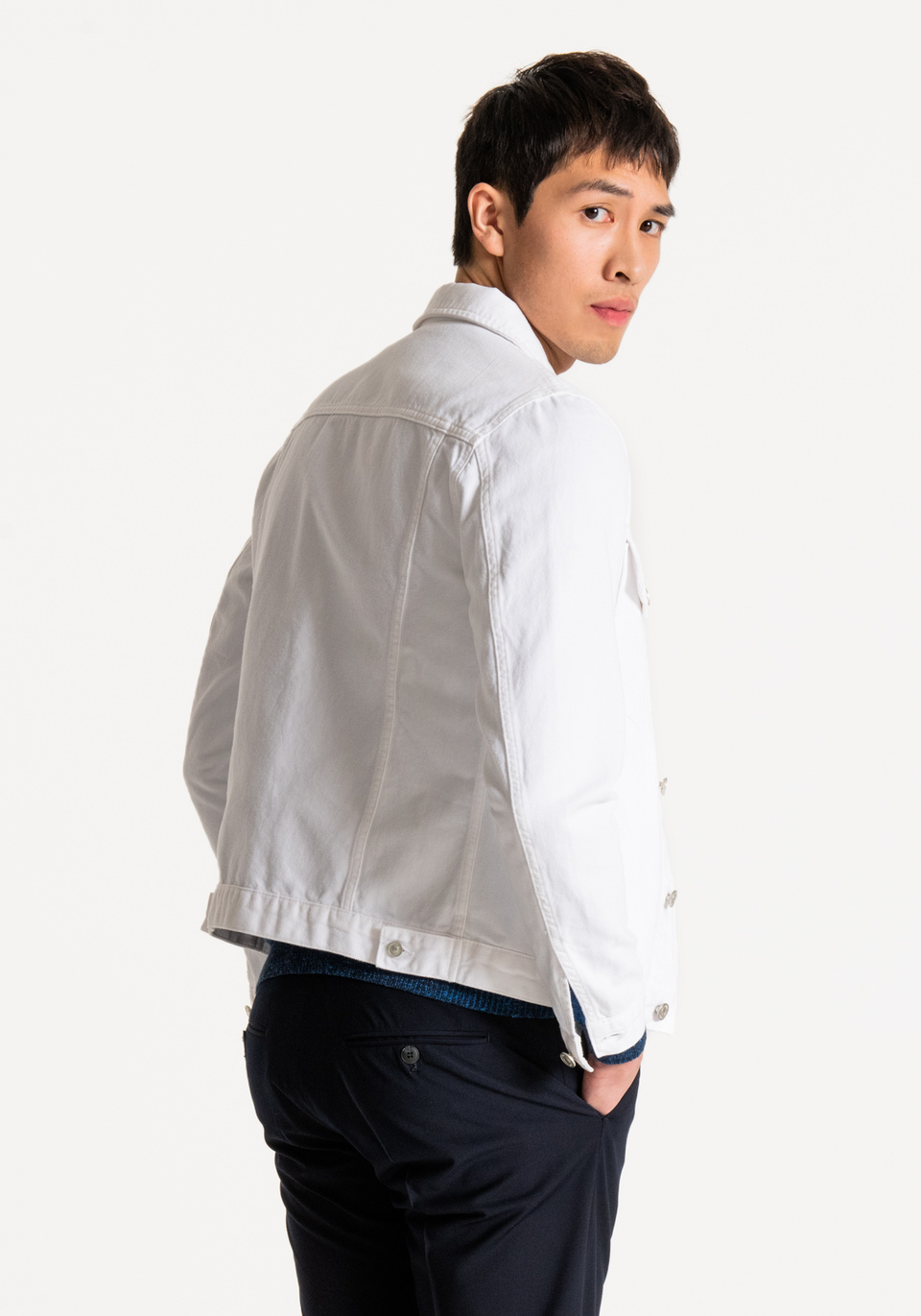 SLIM-FIT “HENDRIX” DENIM JACKET WITH EXPOSED BUTTONS - Antony Morato Online Shop