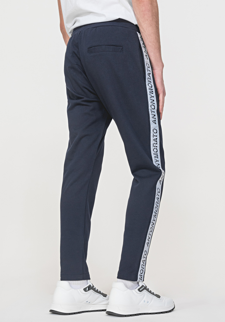 JOGGERS IN JERSEY FLEECE WITH LOGOED BAND DETAILING - Antony Morato Online Shop