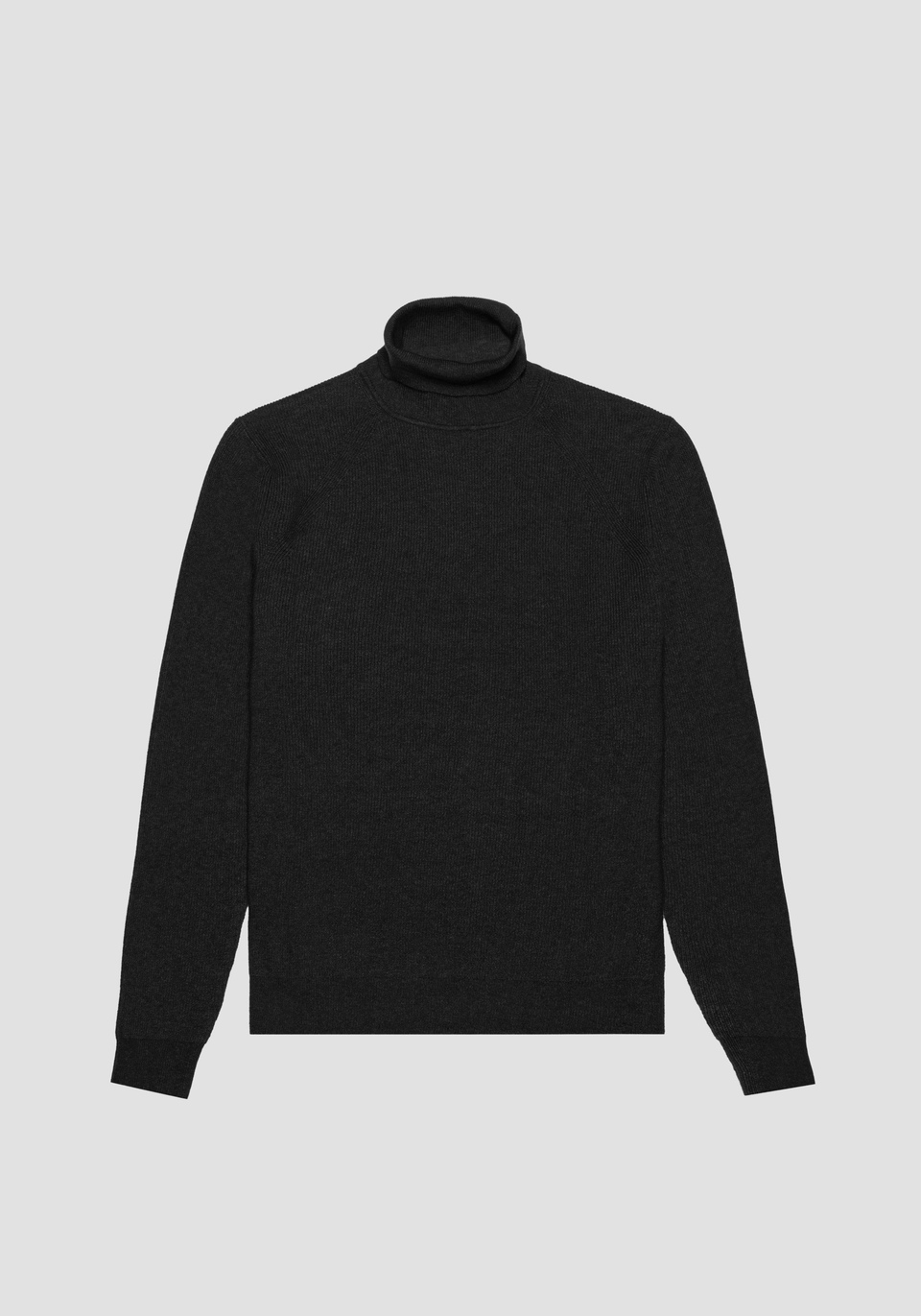 SLIM FIT MOCK POLO NECK IN A WOOL AND COTTON BLEND YARN | Antony Morato
