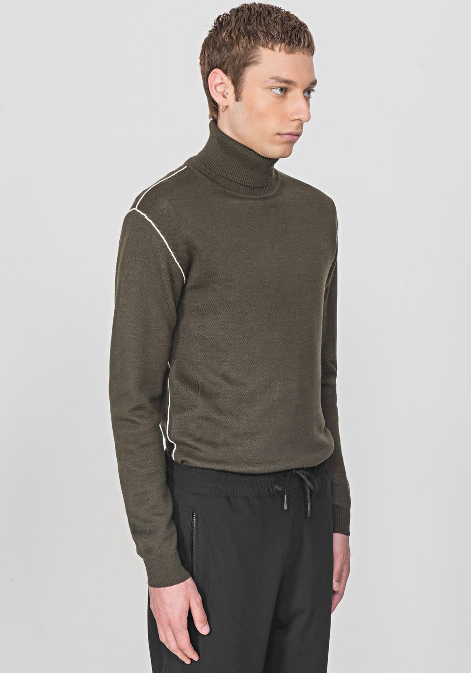 PULL À COL MONTANT EN LAINE MÉLANGÉE CHAUDE - Antony Morato Online Shop
