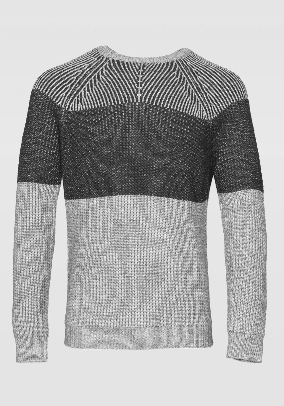 JERSEY DE HILADO MIXTO LANA CON TEJIDO RASADO - Antony Morato Online Shop