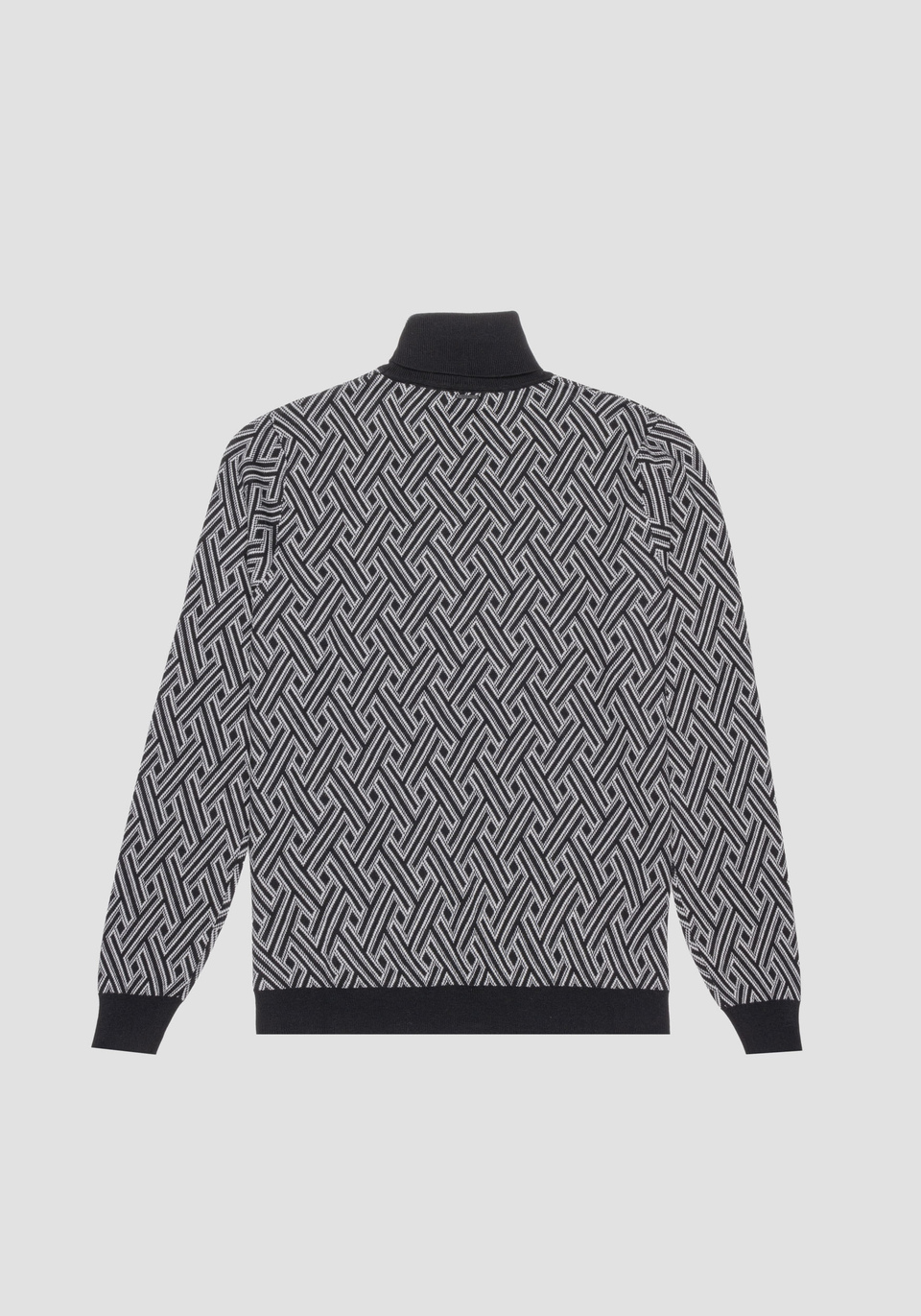 REGULAR FIT SWEATER IN PURE COTTON WITH GEOMETRIC PATTERN - Antony Morato Online Shop