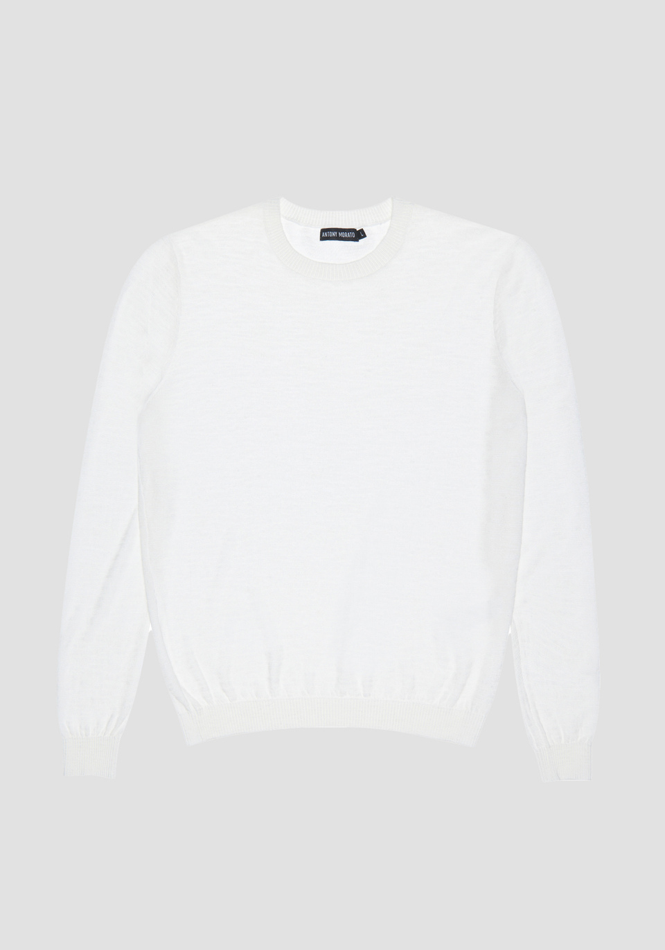 PULL SLIM FIT EN LÉGER FIL DE LIN MÉLANGÉ FLAMMÉ TRICOTÉ AU POINT ENVERS - Antony Morato Online Shop