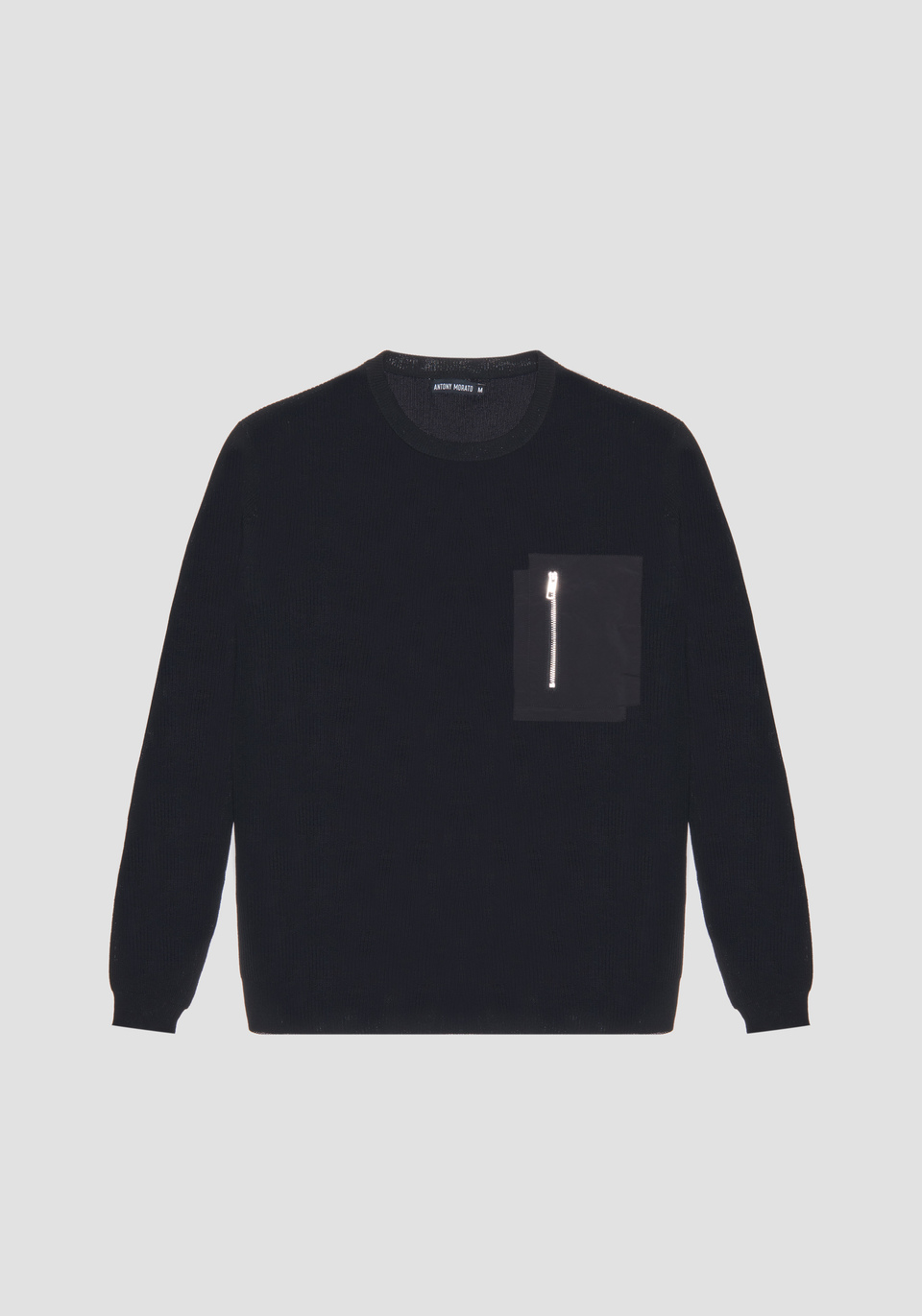 SLIM FIT SWEATER IN COTTON BLEND YARN WITH CONTRASTING POCKET - Antony Morato Online Shop