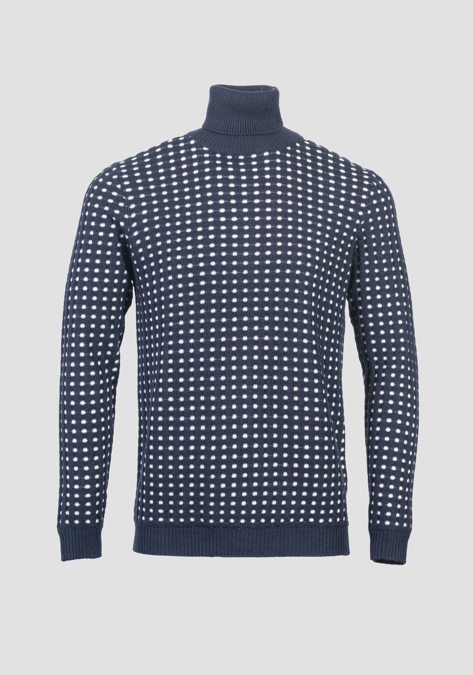 JERSEY SLIM FIT DE HILADO DE MEZCLA DE LANA A CUADROS BICOLOR - Antony Morato Online Shop