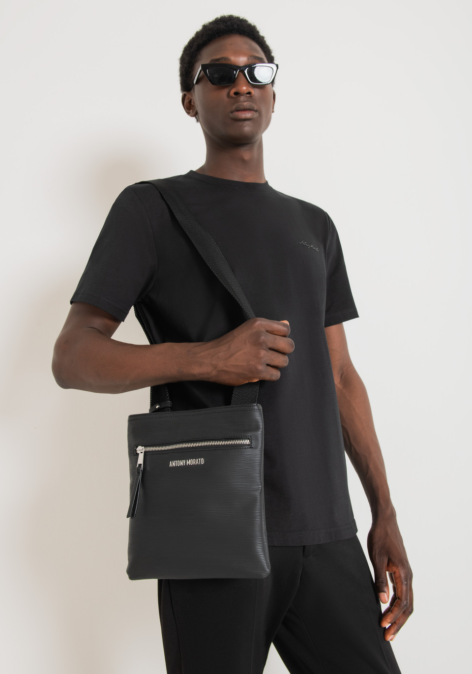MESSENGER BAG IN PALMELLATO EFFECT FABRIC | Antony Morato