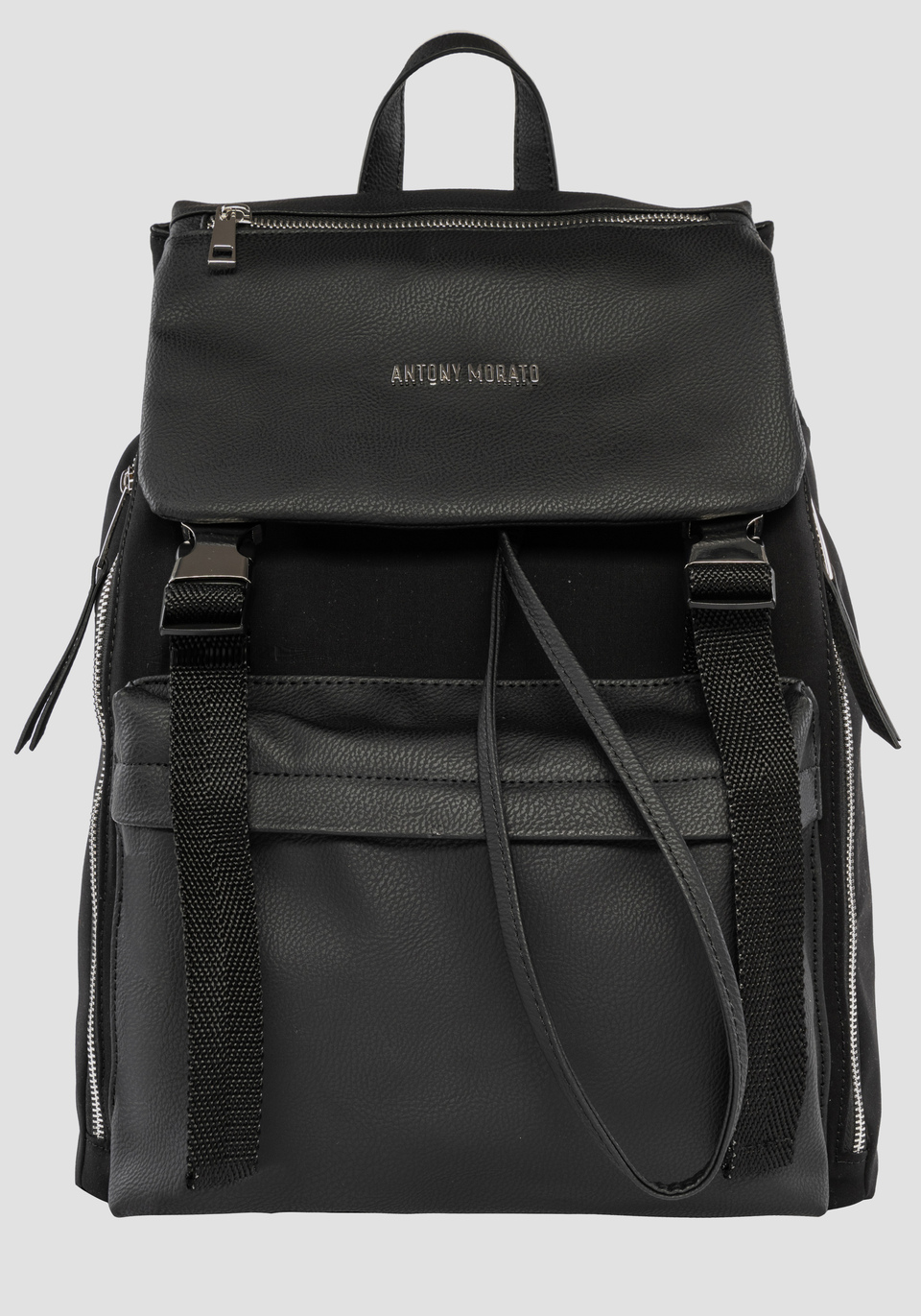 RUCKSACK AUS POPELINE UND GEWEBE MIT WALKLEDER-EFFEKT - Antony Morato Online Shop