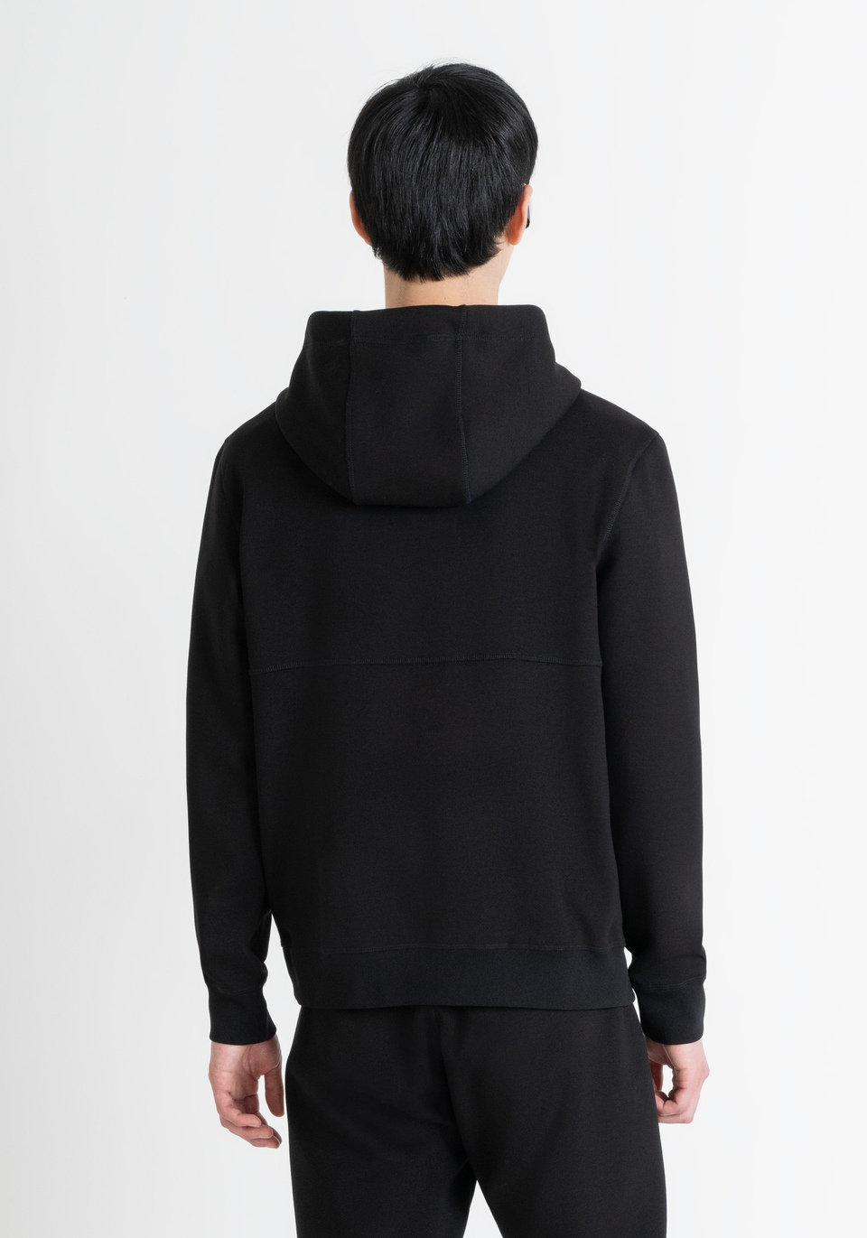 REGULAR FIT HOODIE IN BLACK SCUBA FABRIC Antony Morato