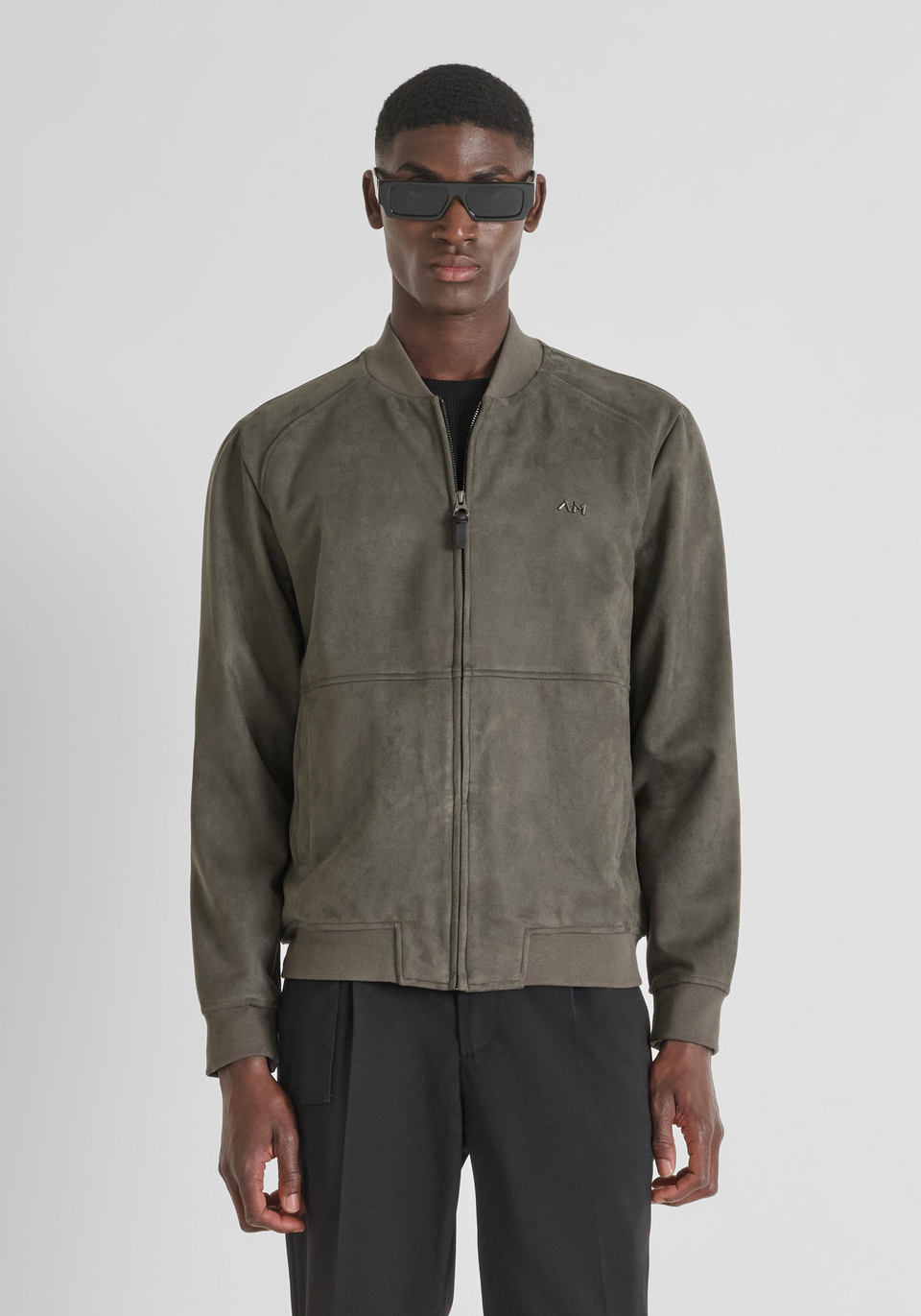 REGULAR FIT SWEATSHIRT MIT REISSVERSCHLUSS AUS WILDLEDER-EFFEKT STOFF - Antony Morato Online Shop