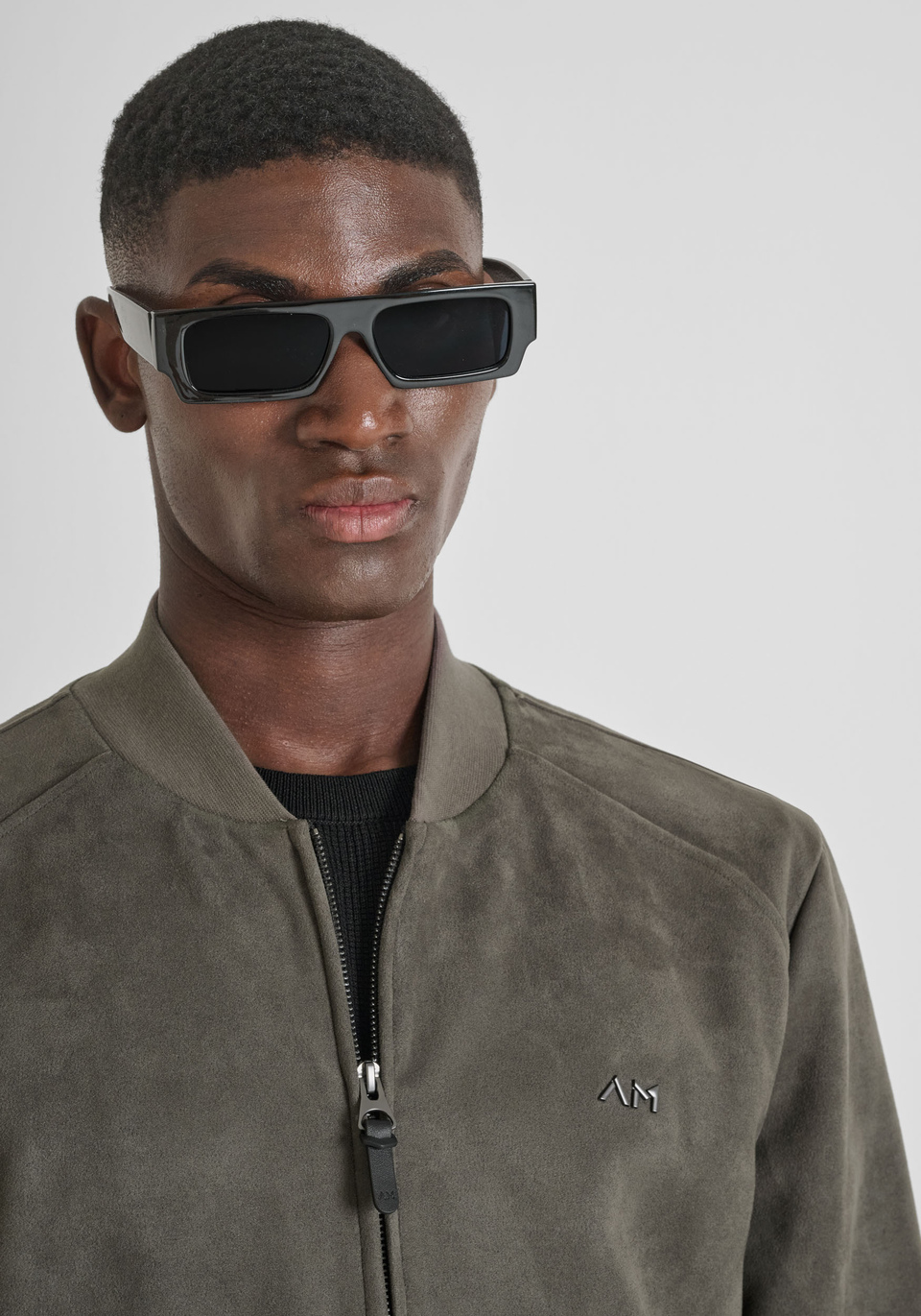 REGULAR FIT SWEATSHIRT MIT REISSVERSCHLUSS AUS WILDLEDER-EFFEKT STOFF - Antony Morato Online Shop