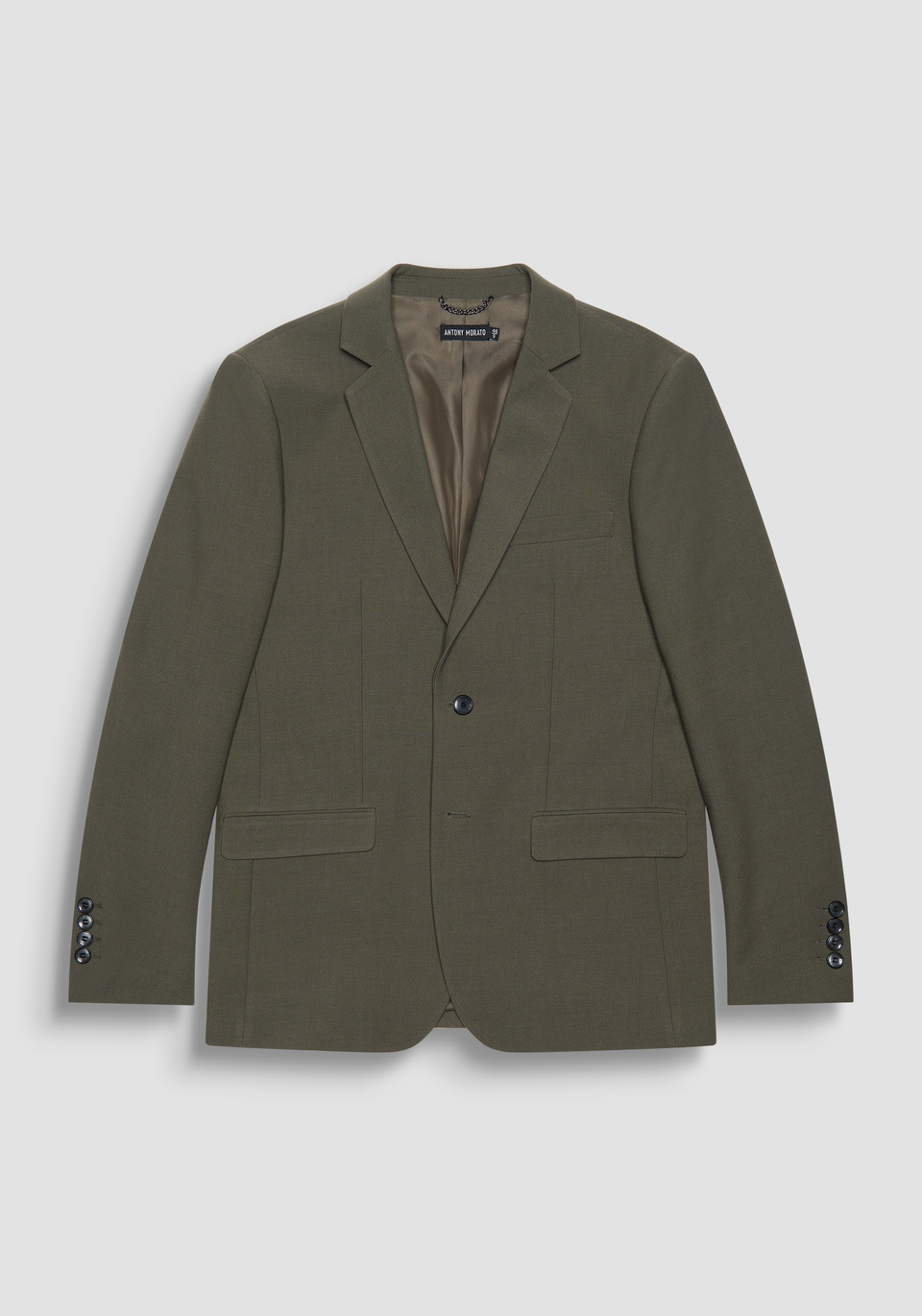 REGULAR FIT CORA JACKET IN GREEN VISCOSE AND WOOL BLEND FABRIC