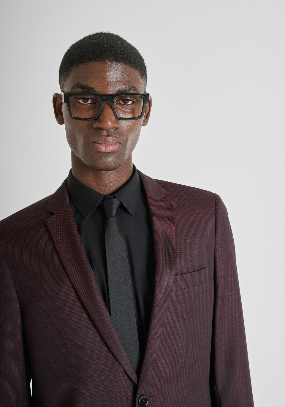 SLIM FIT "BONNIE" JACKET IN VISCOSE BLEND WITH MICRO PATTERN - Antony Morato Online Shop