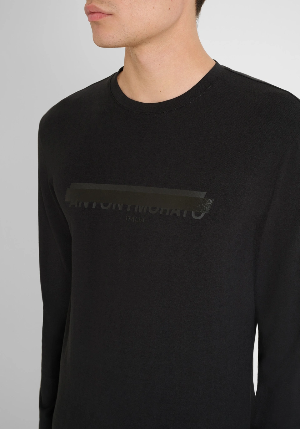 CAMISETA SUPER SLIM FIT DE ALGODÓN ELÁSTICO CON LOGOTIPO ESTAMPADO - Antony Morato Online Shop