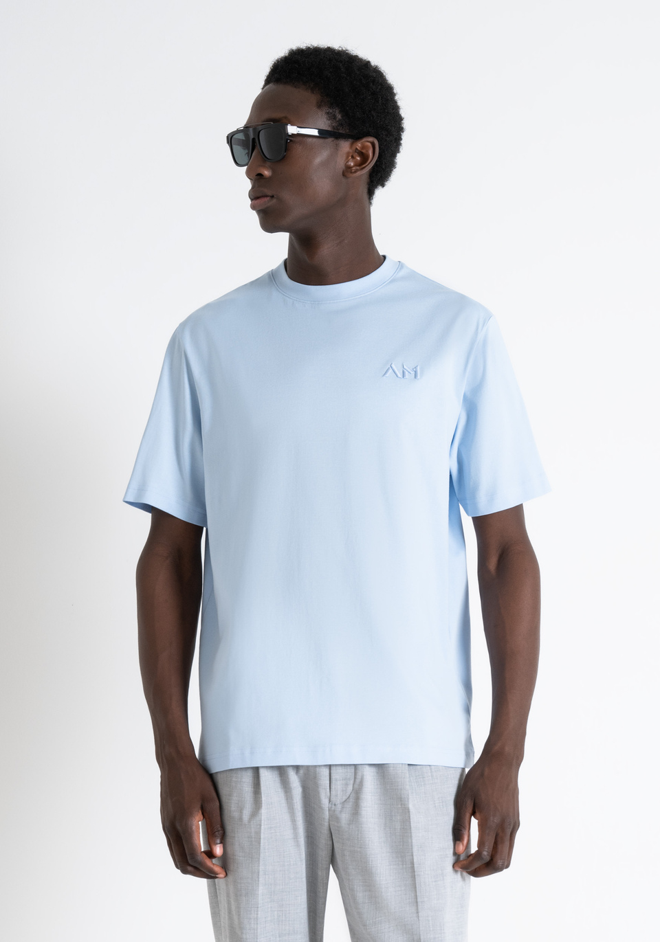 RELAXED FIT T-SHIRT IN COTTON WITH EMBROIDERED LOGO - Antony Morato Online Shop
