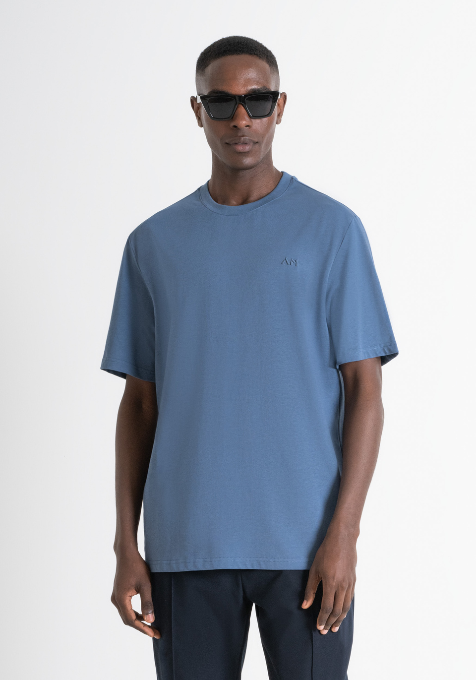 RELAXED FIT T-SHIRT IN TEXTURED COTTON JERSEY - Antony Morato Online Shop