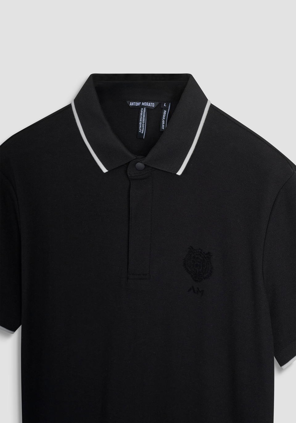 REGULAR FIT COTTON PIQUÉ POLO SHIRT WITH LOGO PRINT - Antony Morato Online Shop