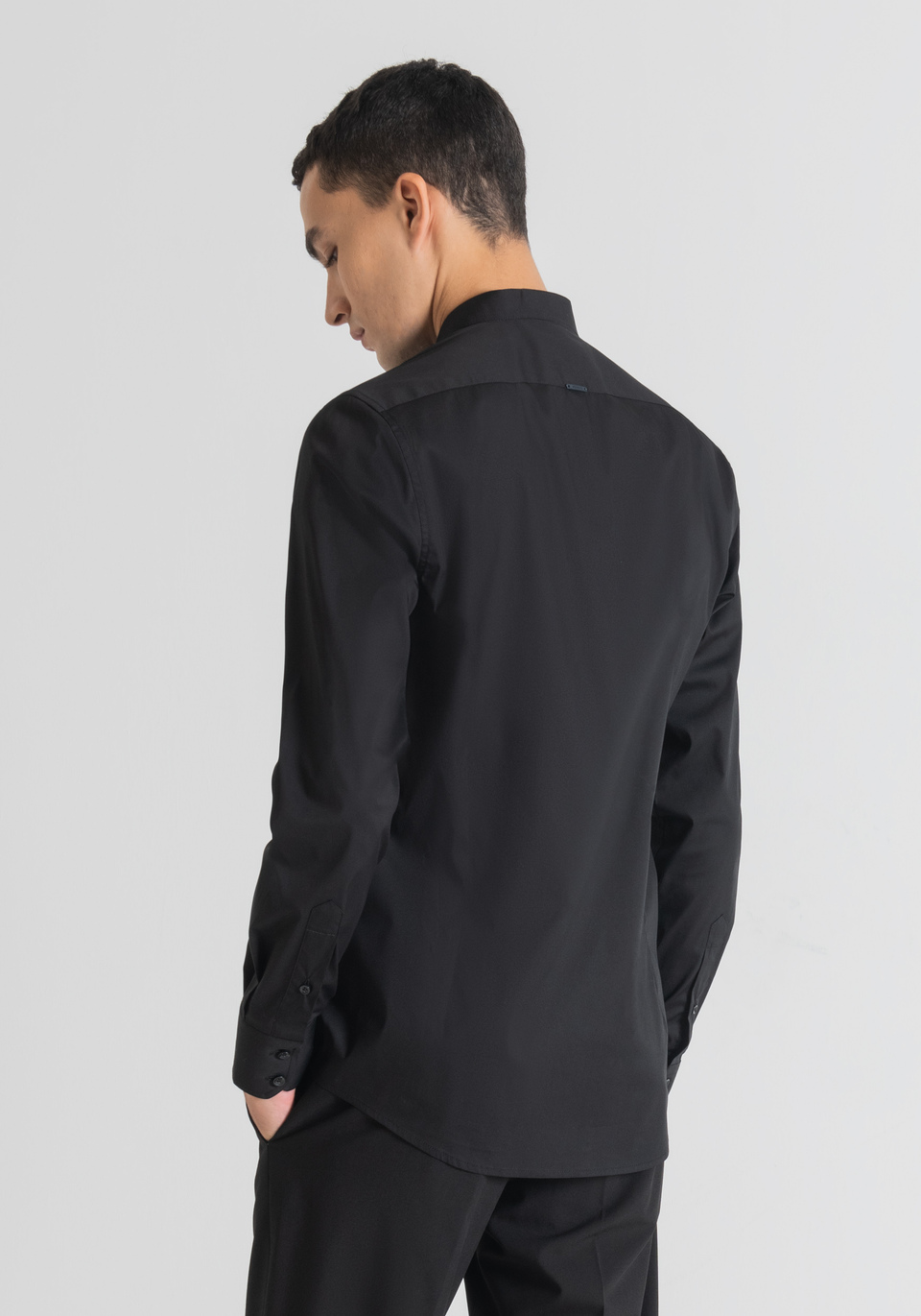 Camisa de algodón con cuello coreano - Antony Morato Online Shop
