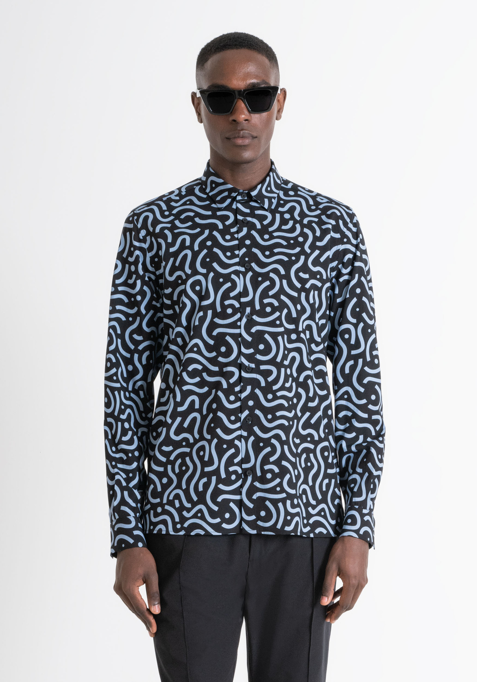CAMICIA REGULAR FIT BARCELLONA IN MISTO VISCOSA E COTONE CON FANTASIA ALL OVER Antony Morato