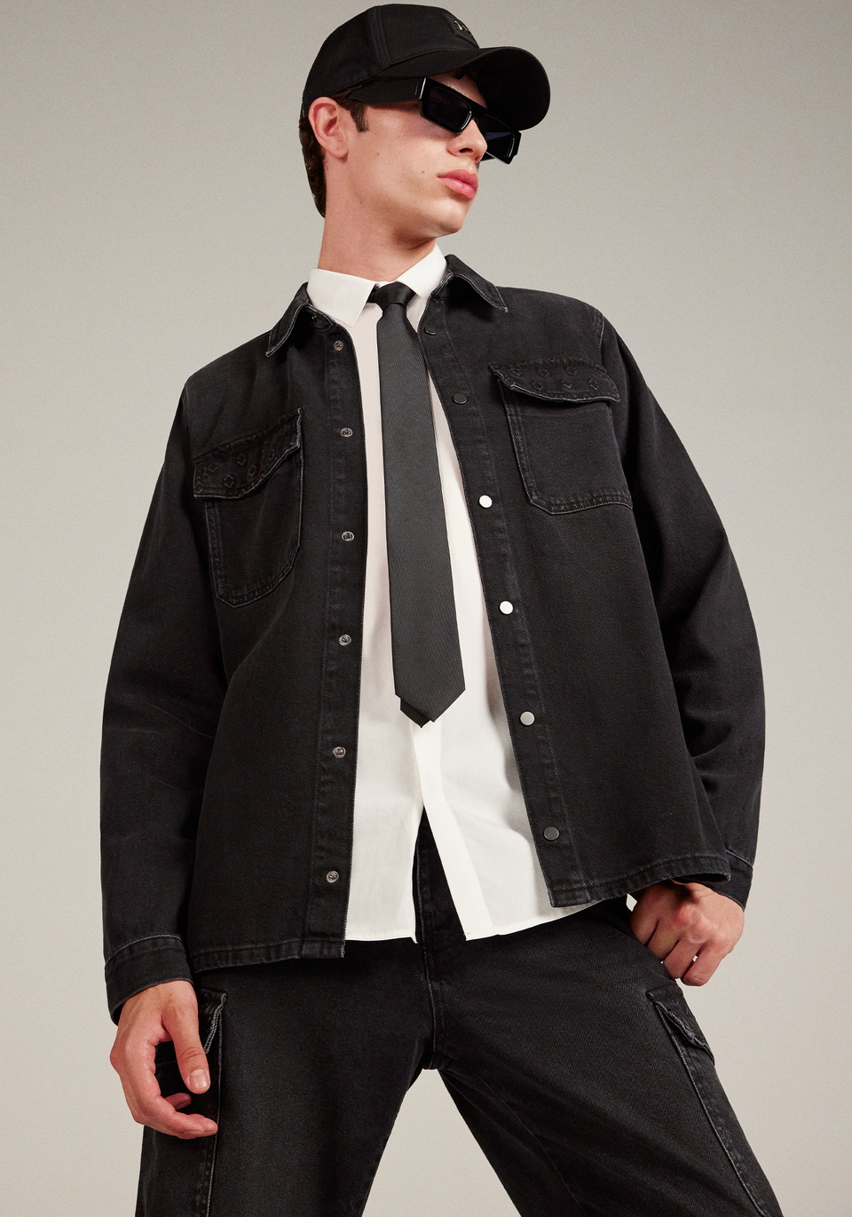 CAMICIA REGULAR FIT "LENNY" IN DENIM NERO - Antony Morato Online Shop