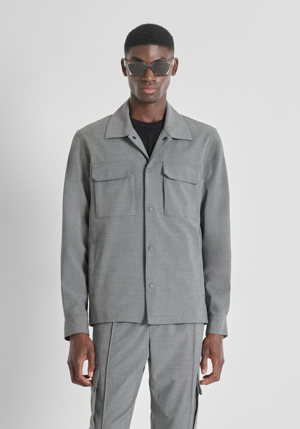 REGULAR FIT SHIRT IN STRETCH VISCOSE BLEND - Antony Morato Online Shop