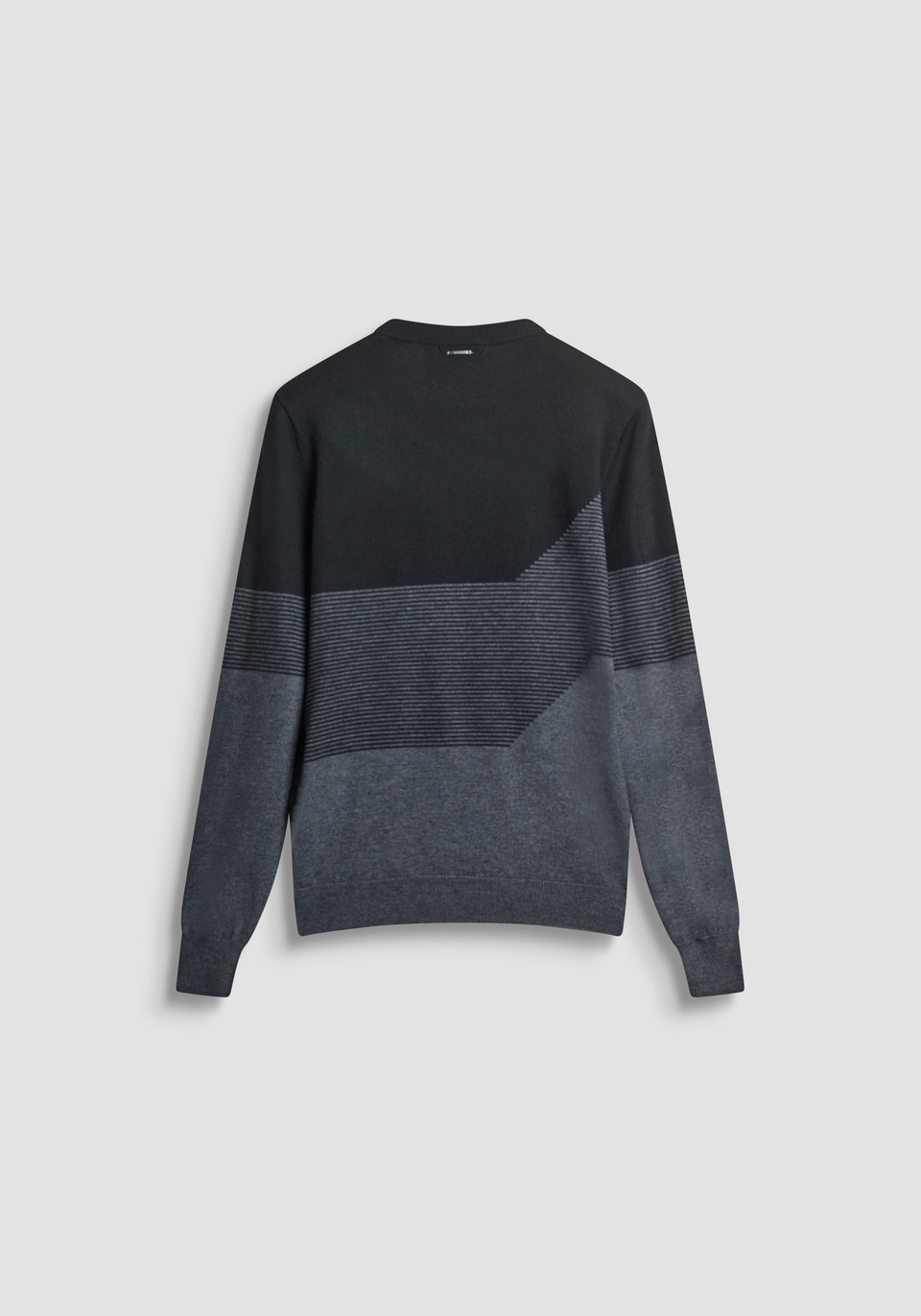 REGULAR FIT SWEATER IN MERINO WOOL BLEND WITH GEOMETRIC PATTERN - Antony Morato Online Shop