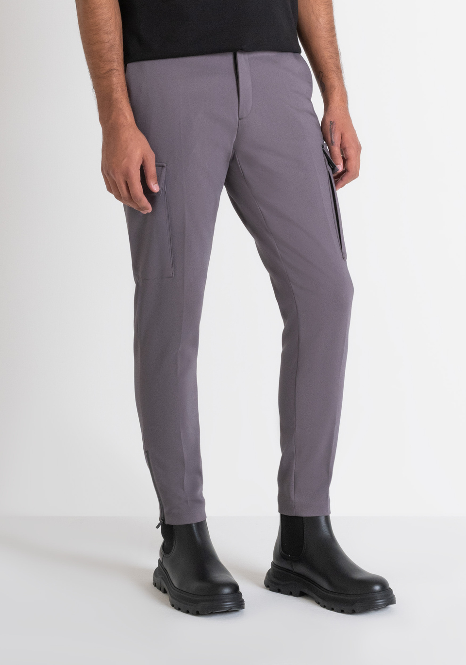 PANTALON CARGO « BJORN » SKINNY FIT EN COTON MÉLANGÉ ÉLASTIQUE - Antony Morato Online Shop