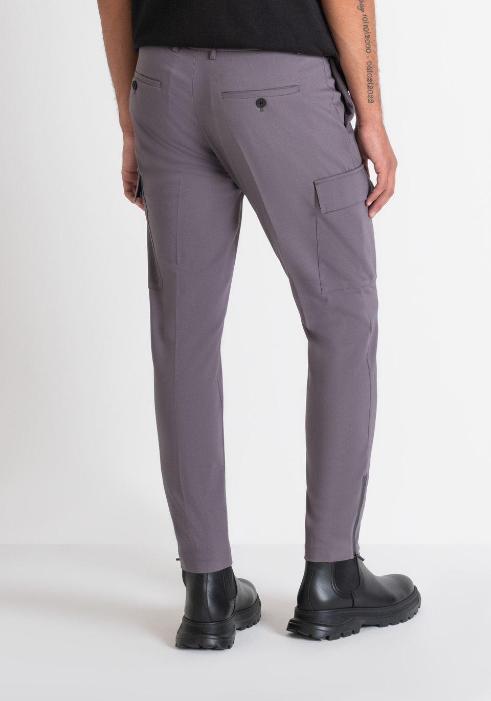 PANTALON CARGO « BJORN » SKINNY FIT EN COTON MÉLANGÉ ÉLASTIQUE - Antony Morato Online Shop