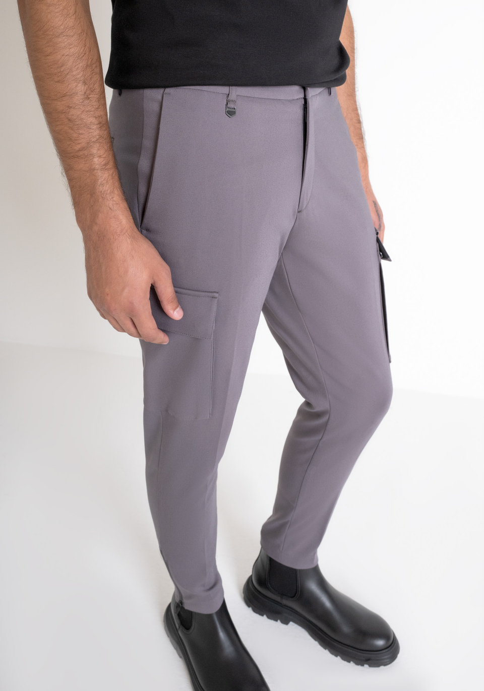 PANTALON CARGO « BJORN » SKINNY FIT EN COTON MÉLANGÉ ÉLASTIQUE - Antony Morato Online Shop