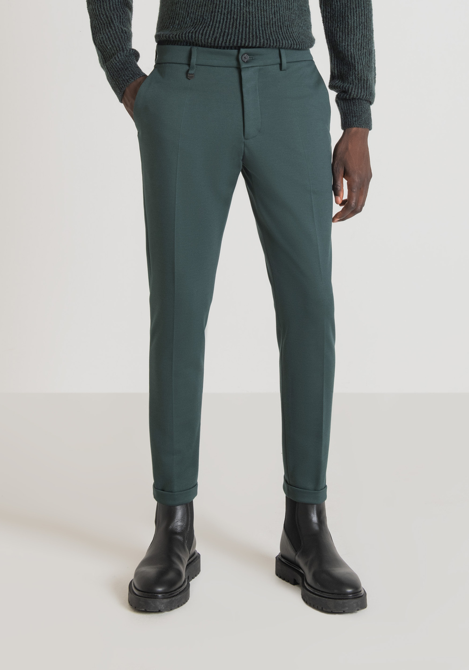 "ASHE" SUPER SKINNY FIT TROUSERS IN STRETCH BLEND VISCOSE TWILL - Antony Morato Online Shop