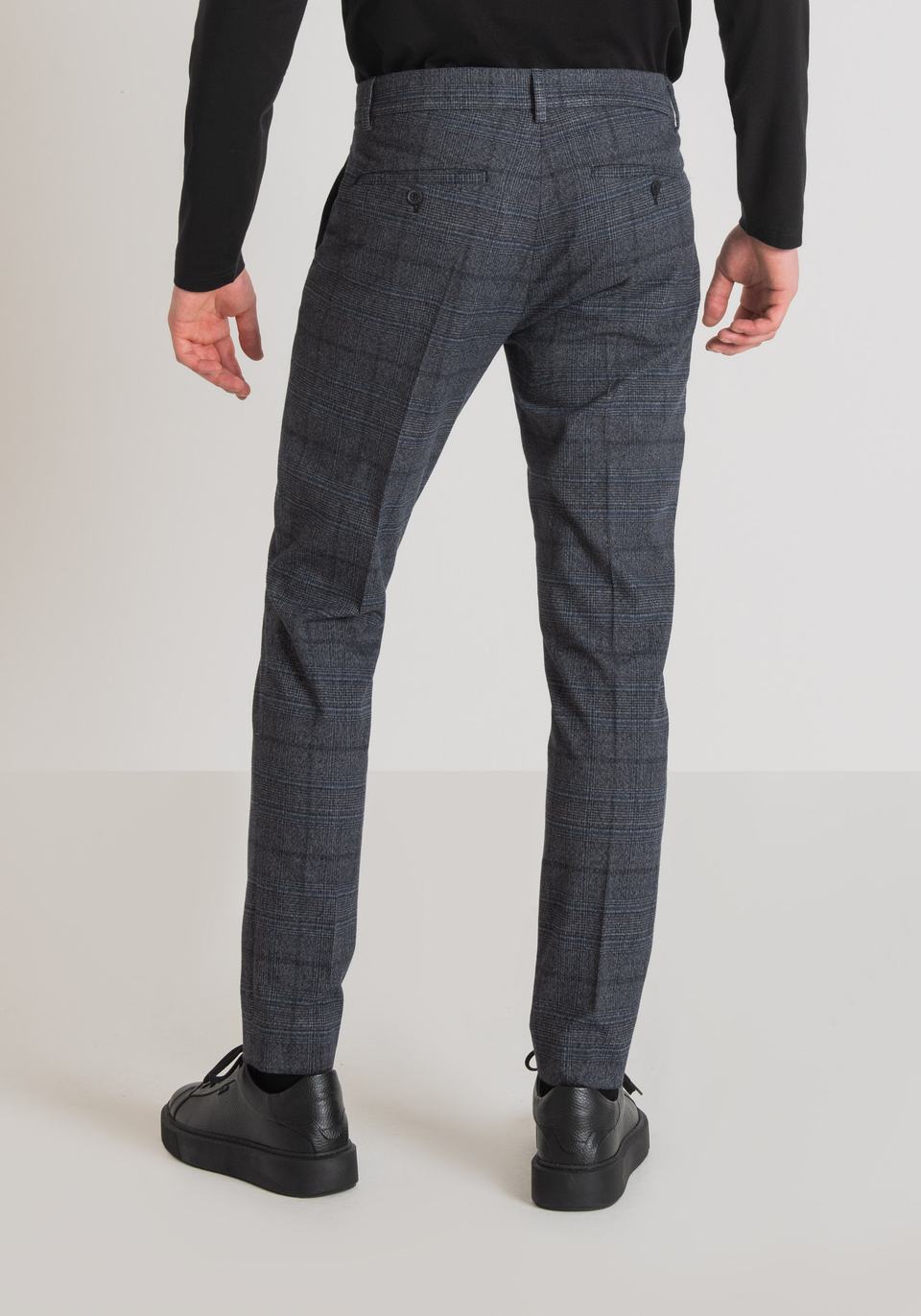 Skinny Fit Grey Check Trousers | Jerry | Marc Darcy