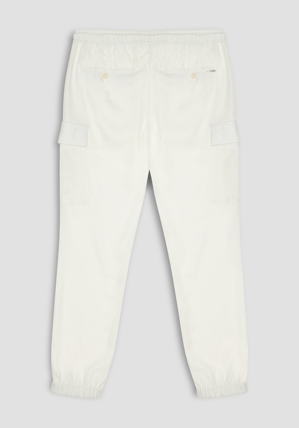 PANTALON CARROT FIT EN LIN MÉLANGÉ AVEC POCHES LATÉRALES ET CORDON DE SERRAGE - Antony Morato Online Shop