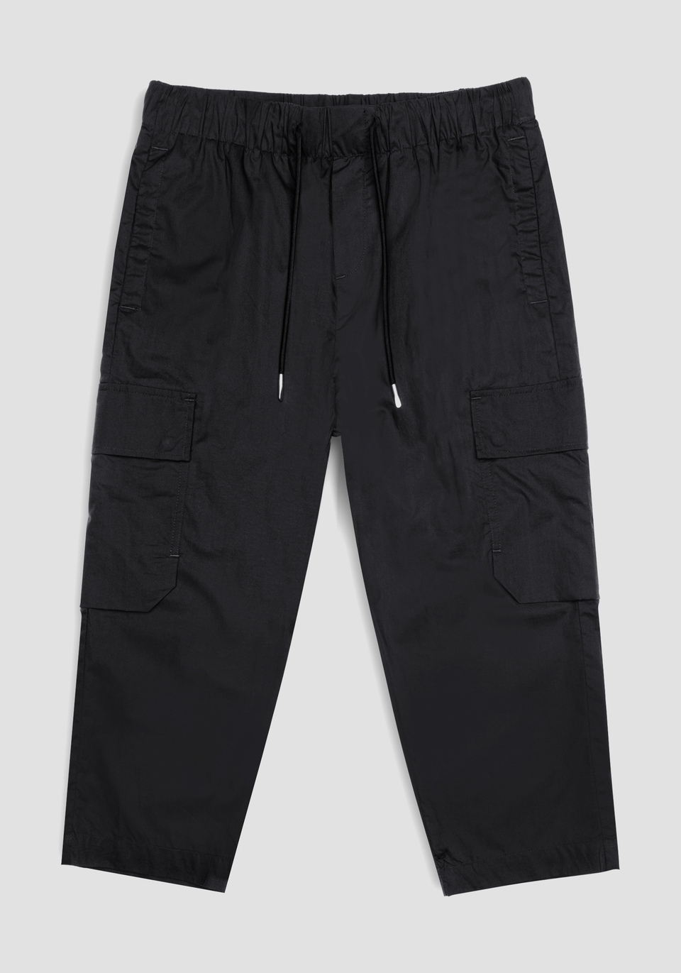 PURE COTTON CARROT-FIT TROUSERS WITH SIDE POCKETS AND DRAWSTRING - Antony Morato Online Shop
