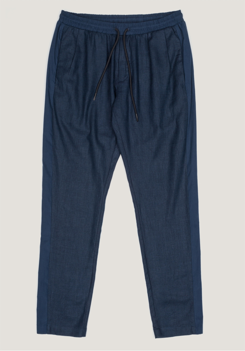 CARROT-FIT TROUSERS IN A LINEN-VISCOSE BLEND WITH TONAL SIDE-BAND DETAILING - Antony Morato Online Shop