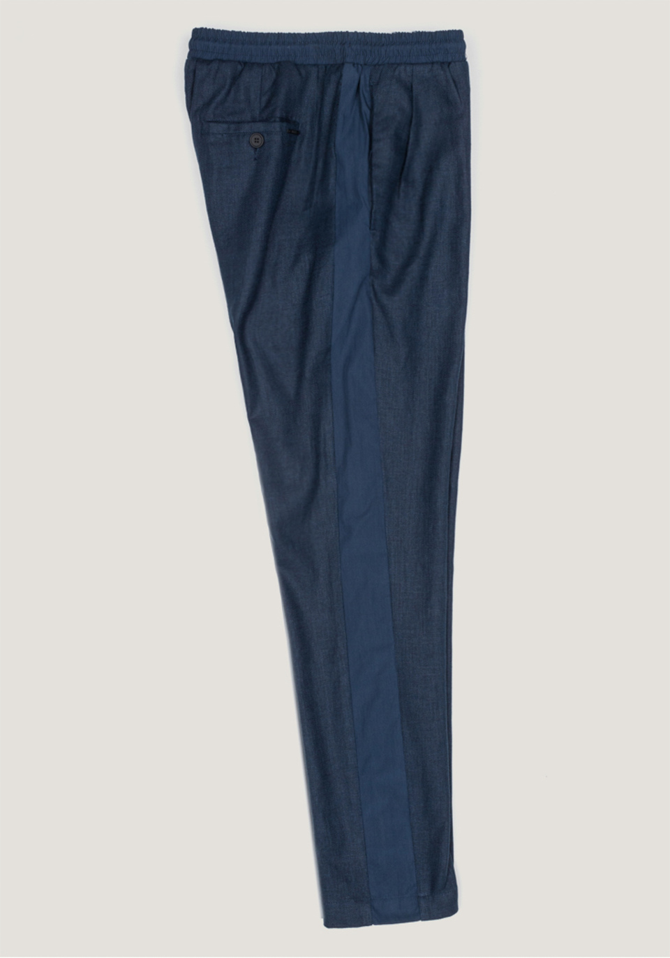 CARROT-FIT TROUSERS IN A LINEN-VISCOSE BLEND WITH TONAL SIDE-BAND DETAILING - Antony Morato Online Shop