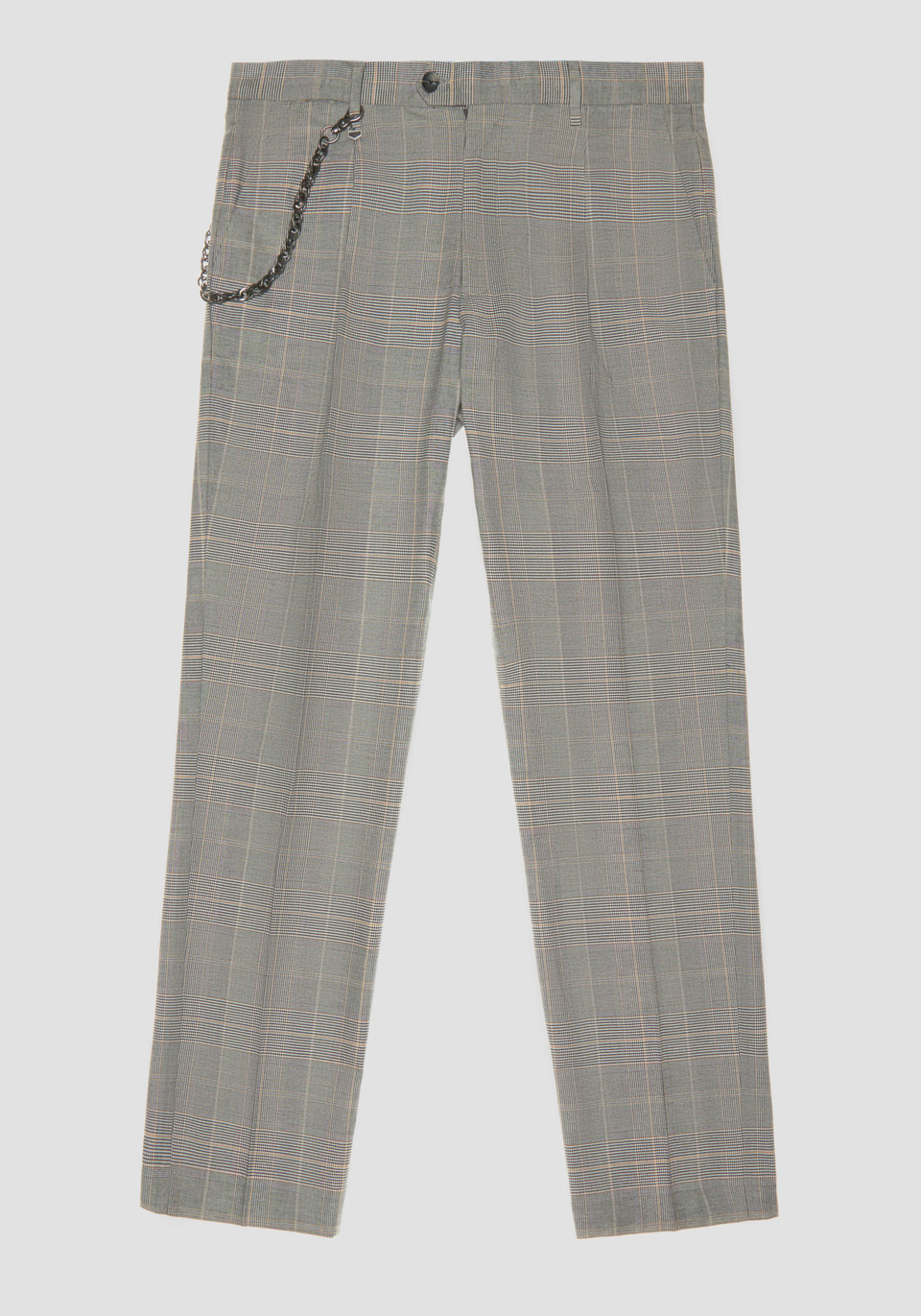 EDITH SLIM FIT TROUSERS IN COTTON CHAMBRAY WITH PRINCE OF WALES PATTERN - Antony Morato Online Shop