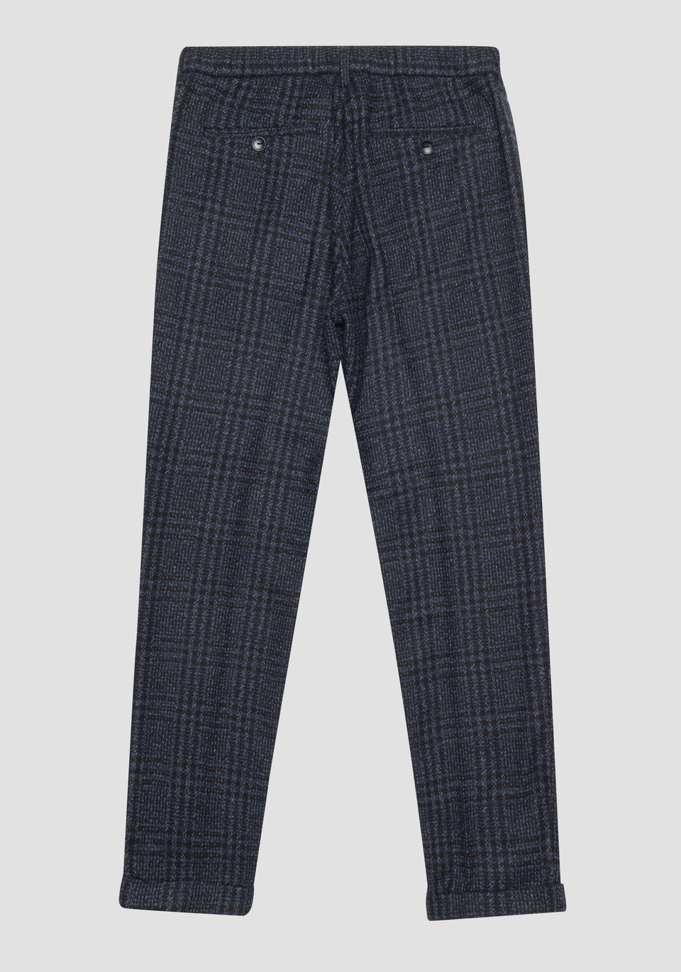 "GUSTAF" CARROT FIT TROUSERS IN WOOL BLEND WITH PRINCE OF WALES PATTERN - Antony Morato Online Shop