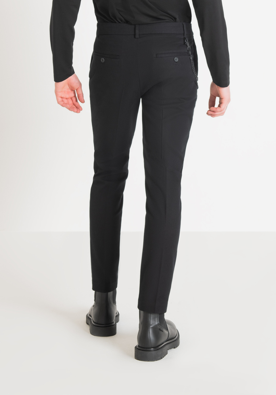 "JAGGER" CARROT FIT TROUSERS IN WOVEN STRETCH COTTON - Antony Morato Online Shop