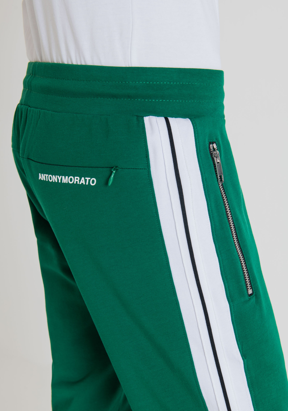 SOFT SLIM-FIT SWEATPANTS WITH SIDE BAND - Antony Morato Online Shop