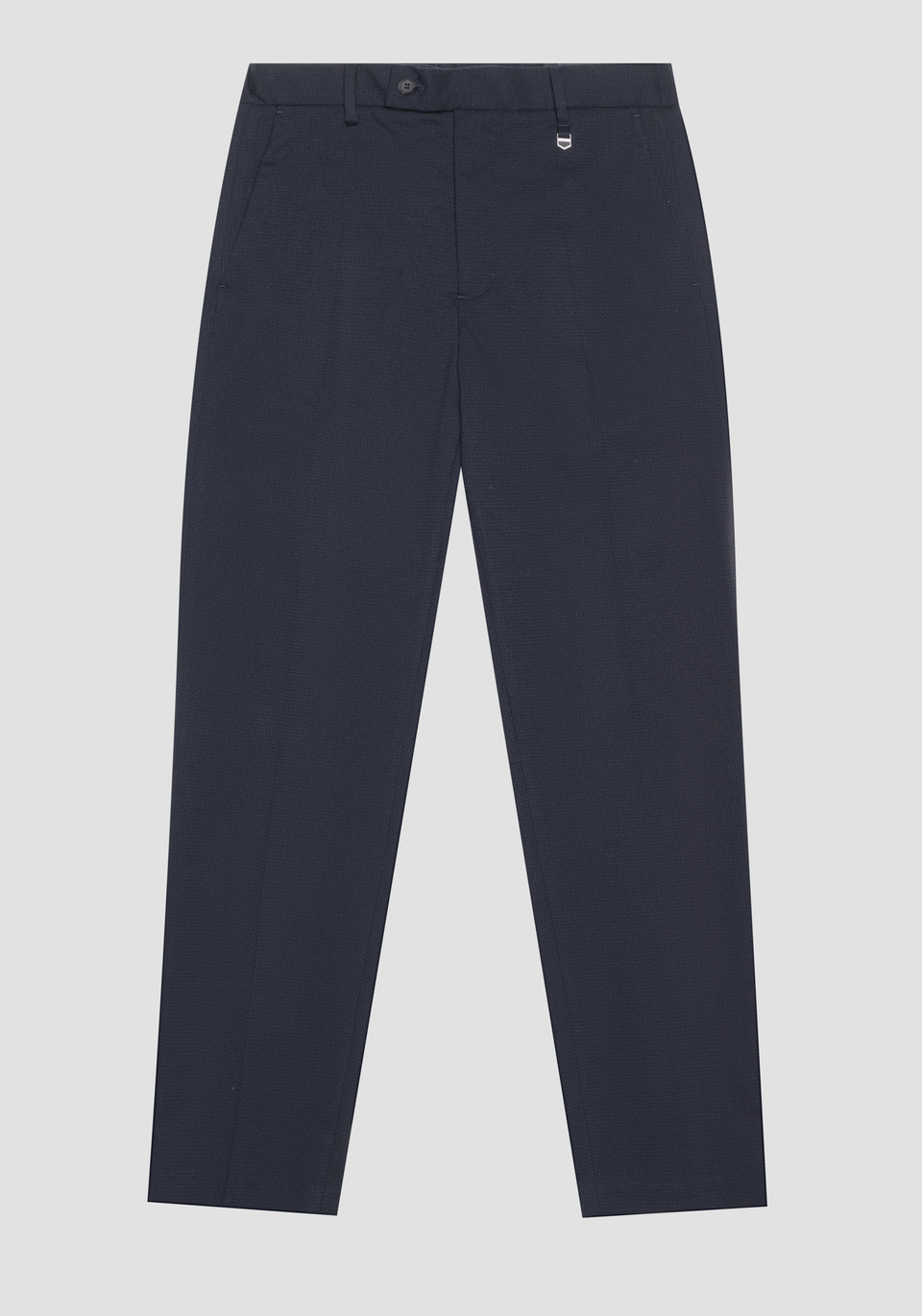 "PHIL" REGULAR STRAIGHT FIT TROUSERS IN ELASTIC VISCOSE BLEND DOBBY FABRIC - Antony Morato Online Shop