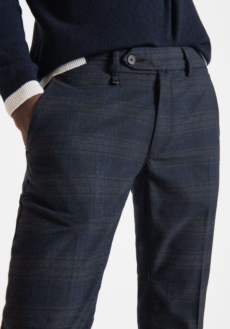 SKINNY-FIT "BRYAN" TROUSERS IN A STRETCHY FABRIC WITH A CHECK PATTERN - Antony Morato Online Shop
