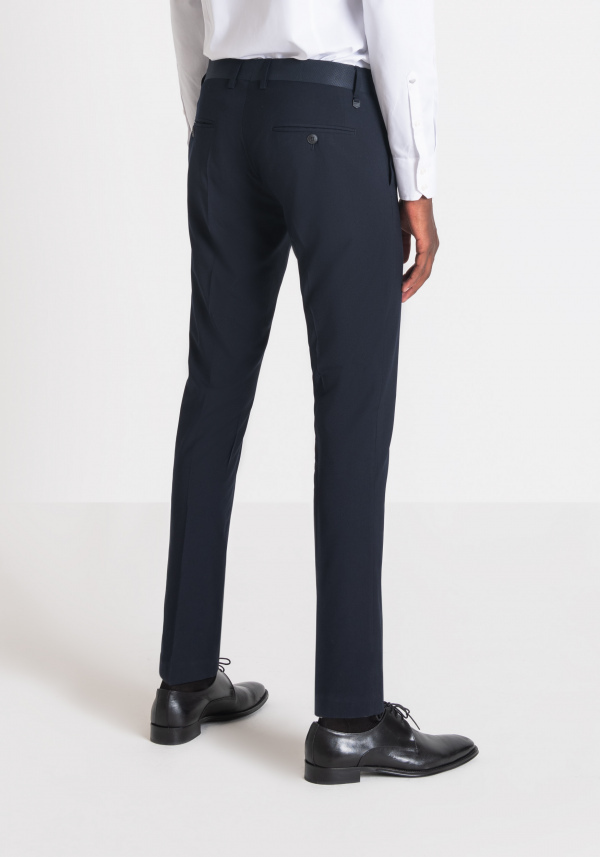 SLIM-FIT “BLANCHE” TROUSERS WITH A WOVEN SATIN WAISTBAND - Antony Morato Online Shop
