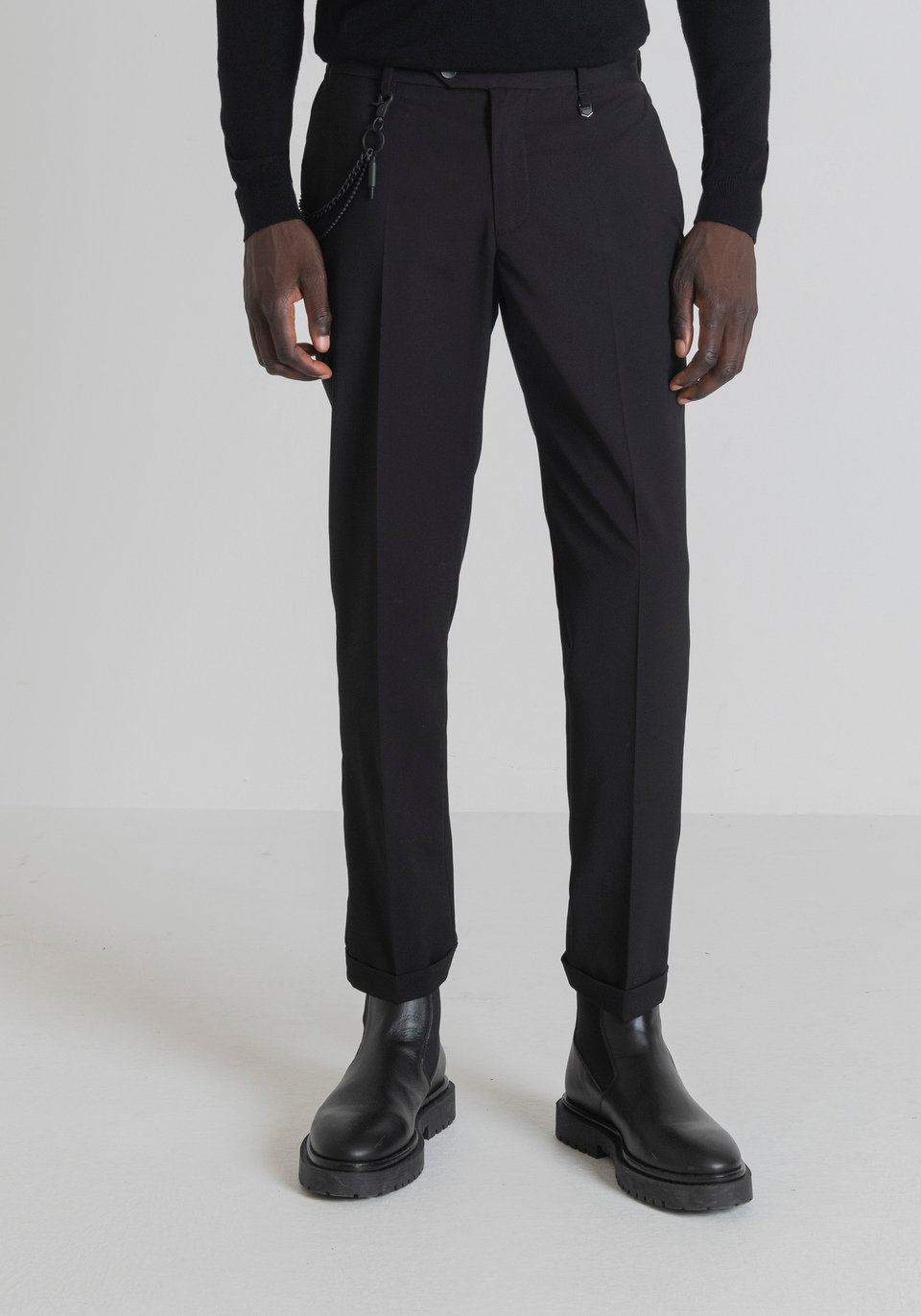 "RAD" SLIM-FIT ANKLE-LENGTH TROUSERS WITH CENTRAL CREASE - Antony Morato Online Shop