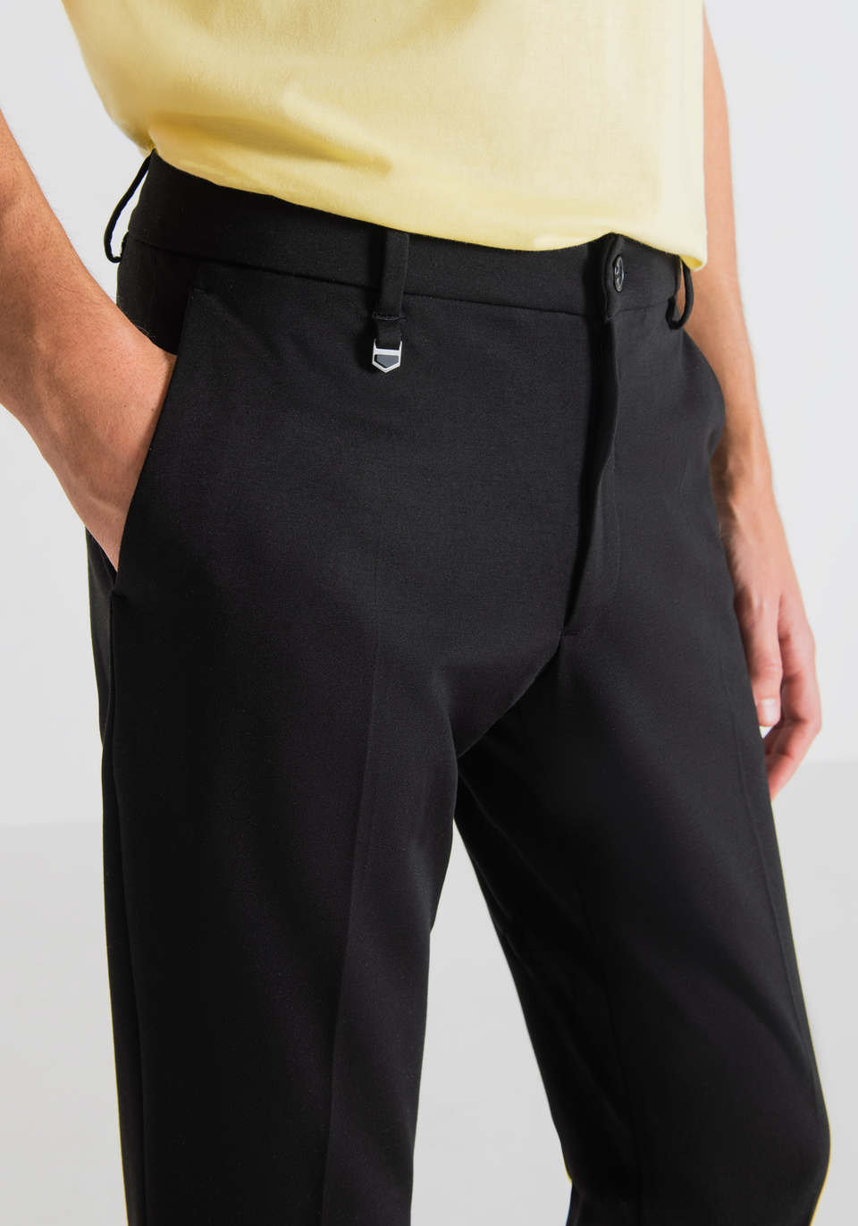 "ASHE" SUPER SKINNY FIT TROUSERS IN STRETCH VISCOSE BLEND - Antony Morato Online Shop