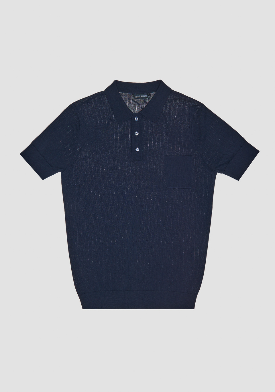 KNITTED POLO SHIRT IN 100% COTTON WITH BUTTONS AND RIGHT BREAST POCKET - Antony Morato Online Shop