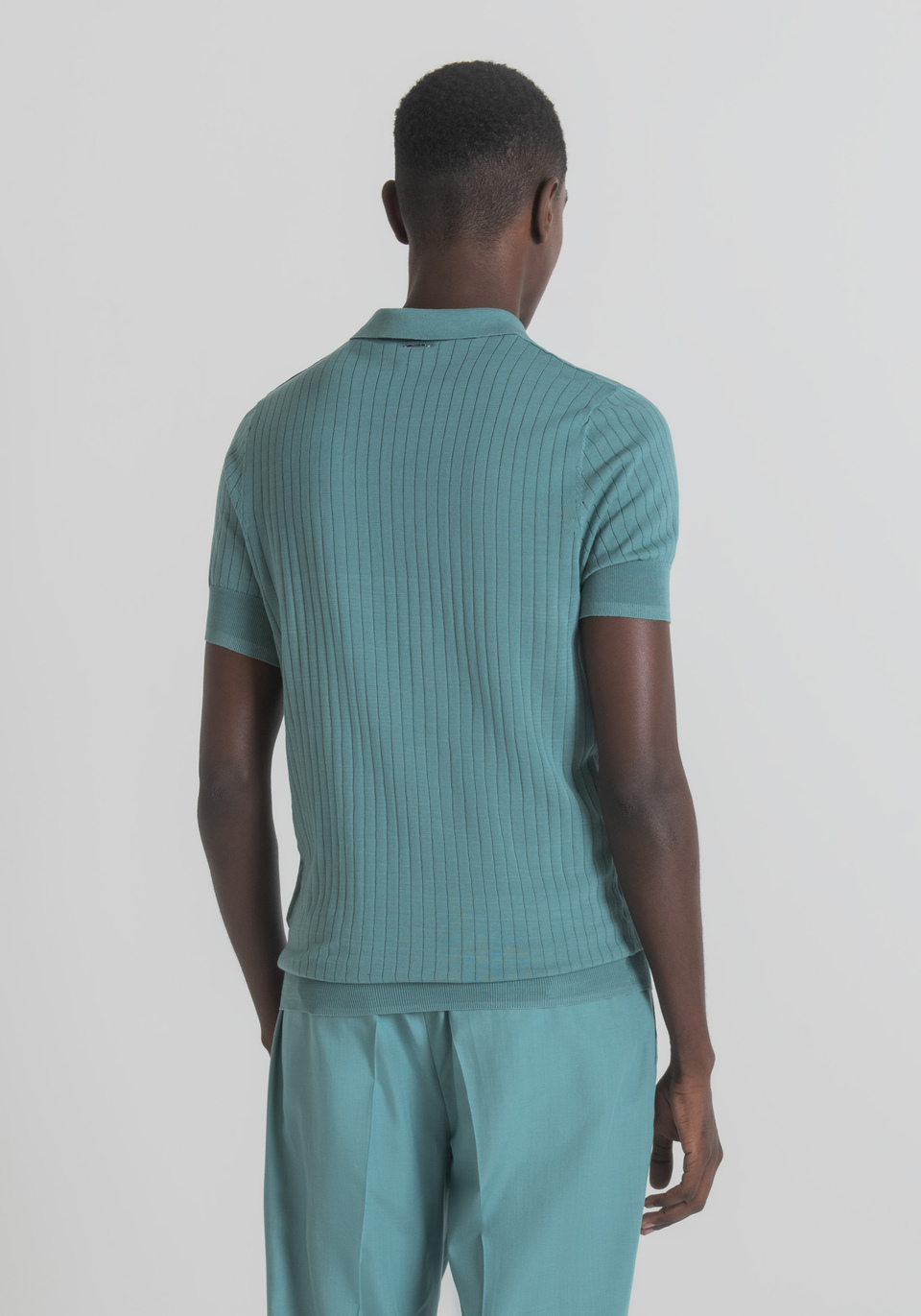 SLIM-FIT POLO SHIRT IN COTTON YARN WITH RIBBING - Antony Morato Online Shop